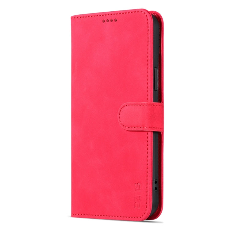 For iPhone 15 Plus AZNS Skin Feel Calf Texture Flip Leather Phone Case(Red) by AZNS