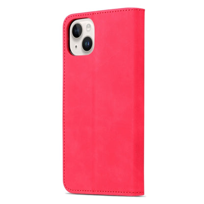 For iPhone 15 Plus AZNS Skin Feel Calf Texture Flip Leather Phone Case(Red) by AZNS