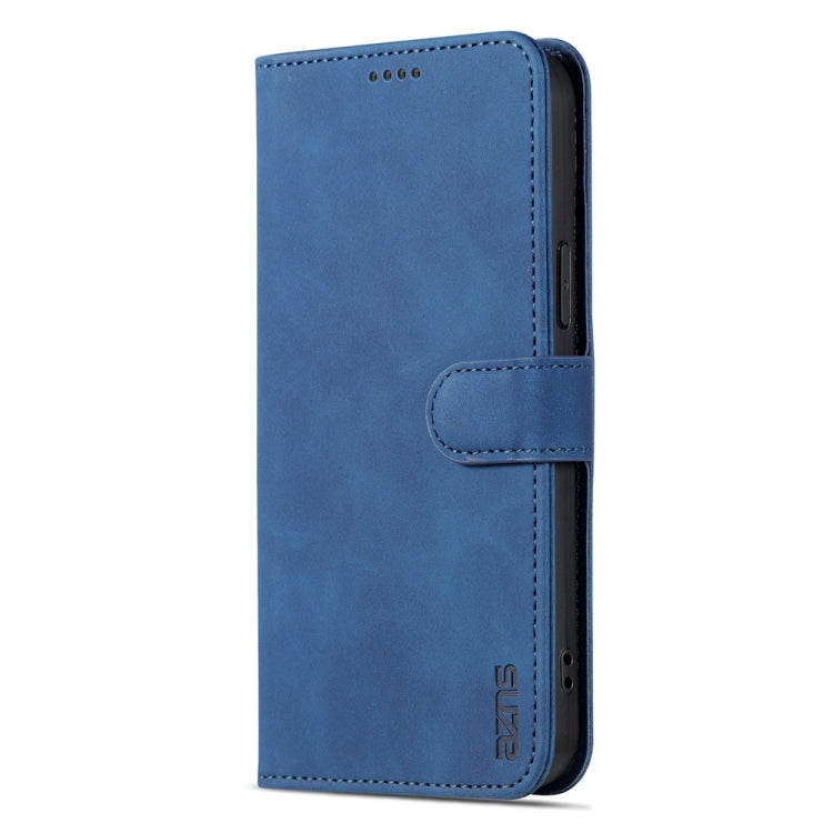 For iPhone 15 Plus AZNS Skin Feel Calf Texture Flip Leather Phone Case(Blue) by AZNS