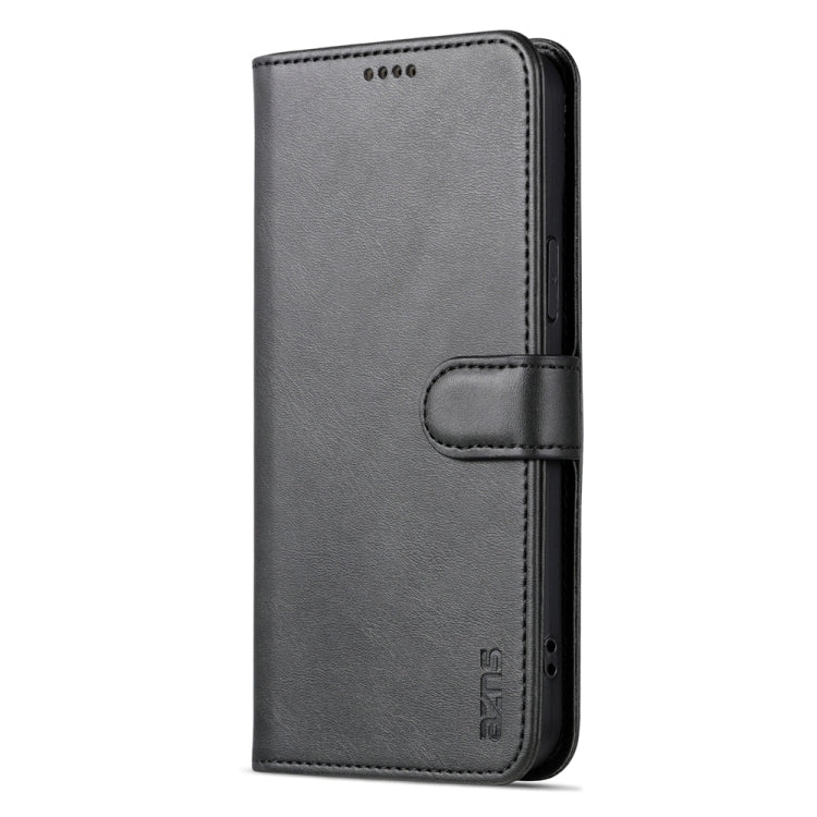 For iPhone 15 Plus AZNS Skin Feel Calf Texture Flip Leather Phone Case(Black) by AZNS