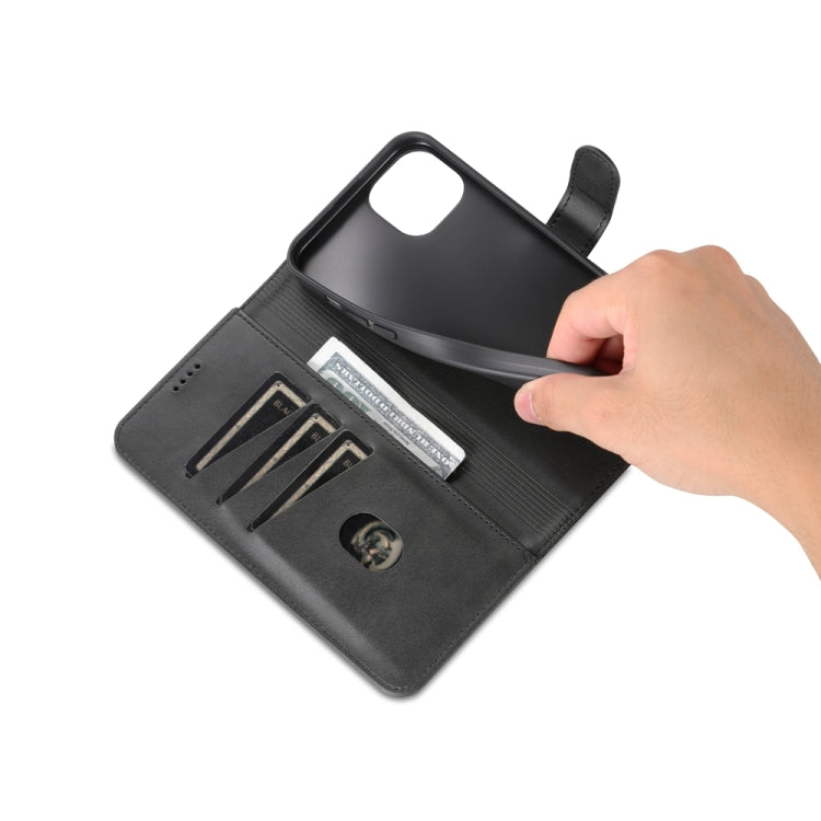 For iPhone 15 Plus AZNS Skin Feel Calf Texture Flip Leather Phone Case(Black) by AZNS