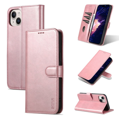 For iPhone 15 AZNS Skin Feel Calf Texture Flip Leather Phone Case(Rose Gold) by AZNS