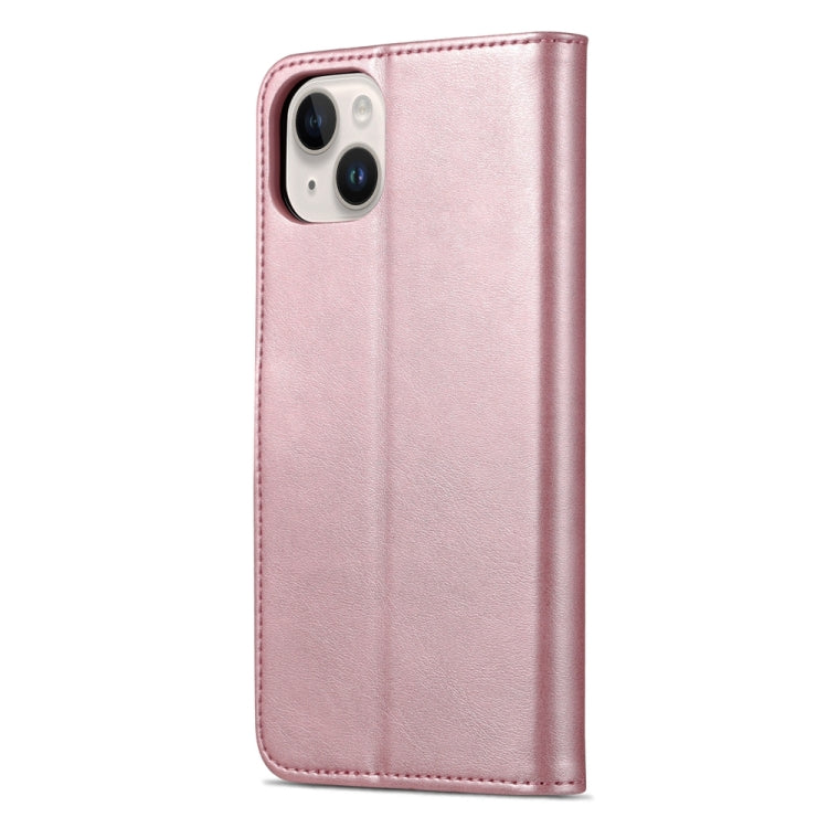 For iPhone 15 AZNS Skin Feel Calf Texture Flip Leather Phone Case(Rose Gold) by AZNS