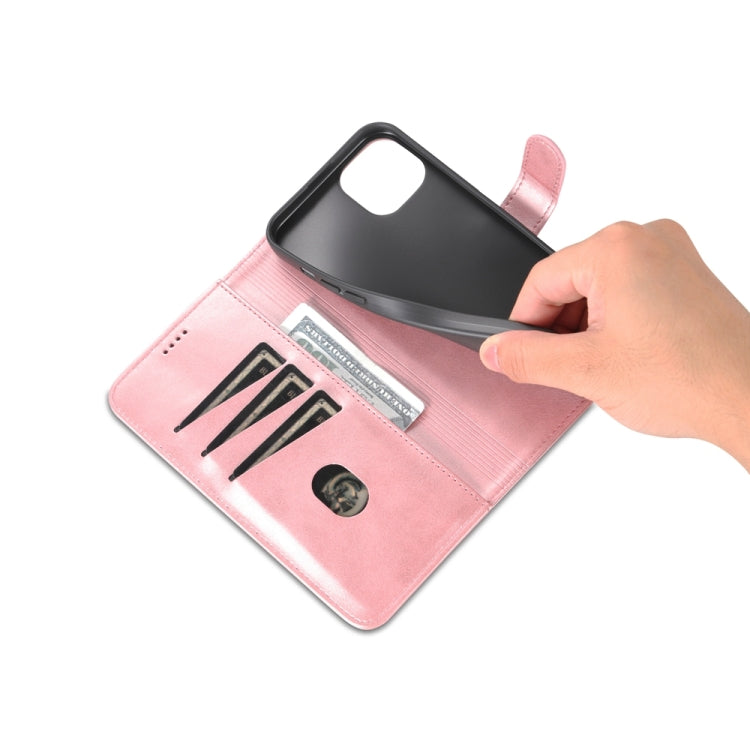 For iPhone 15 AZNS Skin Feel Calf Texture Flip Leather Phone Case(Rose Gold) by AZNS