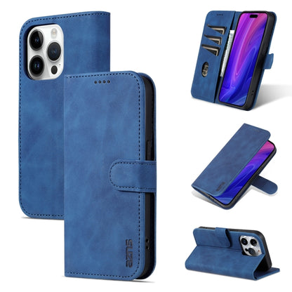 For iPhone 15 Pro AZNS Skin Feel Calf Texture Flip Leather Phone Case(Blue) by AZNS