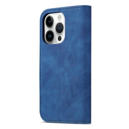 For iPhone 15 Pro AZNS Skin Feel Calf Texture Flip Leather Phone Case(Blue) by AZNS