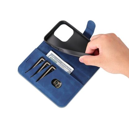 For iPhone 15 Pro AZNS Skin Feel Calf Texture Flip Leather Phone Case(Blue) by AZNS