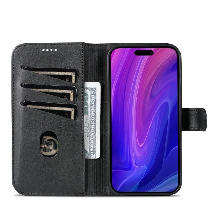For iPhone 15 Pro AZNS Skin Feel Calf Texture Flip Leather Phone Case(Black) by AZNS