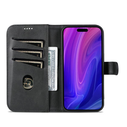 For iPhone 15 Pro AZNS Skin Feel Calf Texture Flip Leather Phone Case(Black) by AZNS