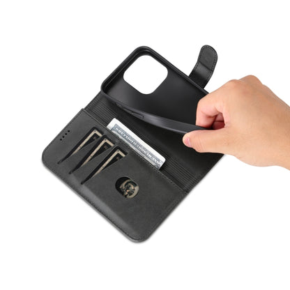 For iPhone 15 Pro Max AZNS Skin Feel Calf Texture Flip Leather Phone Case(Black) by AZNS