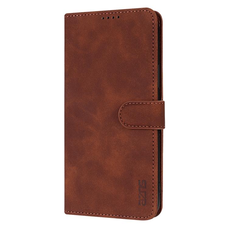 For iPhone 16e AZNS Skin Feel Calf Texture Flip Leather Phone Case(Brown) by AZNS