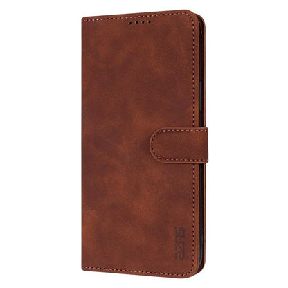 For iPhone 16e AZNS Skin Feel Calf Texture Flip Leather Phone Case(Brown) by AZNS