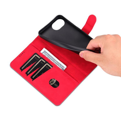 For iPhone 16e AZNS Skin Feel Calf Texture Flip Leather Phone Case(Red) by AZNS