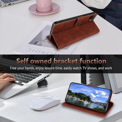 For iPhone 16e AZNS Skin Feel Calf Texture Flip Leather Phone Case(Red) by AZNS