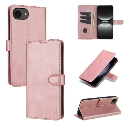 For iPhone 16e AZNS Skin Feel Calf Texture Flip Leather Phone Case(Rose Gold) by AZNS