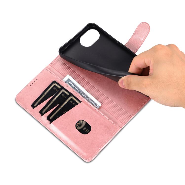 For iPhone 16e AZNS Skin Feel Calf Texture Flip Leather Phone Case(Rose Gold) by AZNS