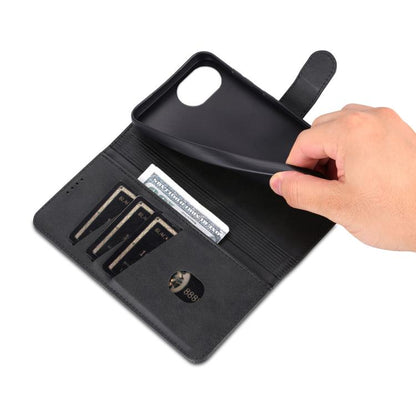 For iPhone 16e AZNS Skin Feel Calf Texture Flip Leather Phone Case(Black) by AZNS