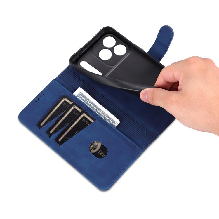 For iPhone 17 Pro AZNS Skin Feel Calf Texture Flip Leather Phone Case(Blue) by AZNS