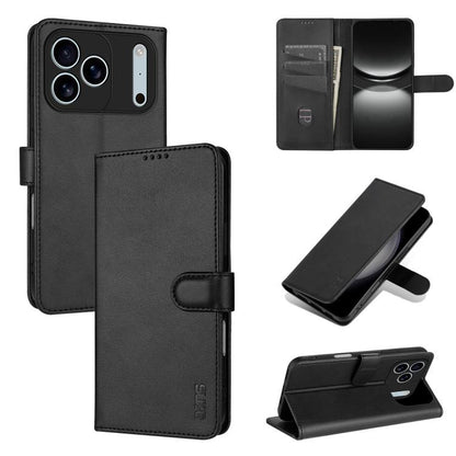 For iPhone 17 Pro AZNS Skin Feel Calf Texture Flip Leather Phone Case(Black) by AZNS