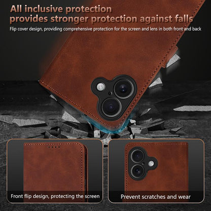 For iPhone 17 AZNS Skin Feel Calf Texture Flip Leather Phone Case(Brown) by AZNS