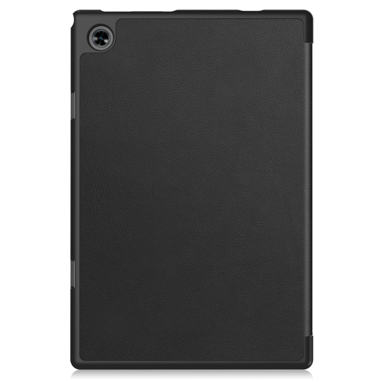 For Teclast M40 Pro 2023 Custer Pure Color 3-Fold Holder Leather Tablet Case(Black) by bashfashion