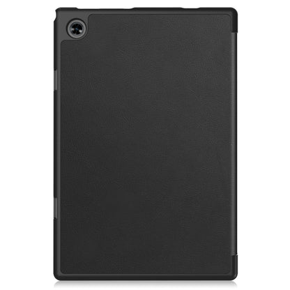 For Teclast M40 Pro 2023 Custer Pure Color 3-Fold Holder Leather Tablet Case(Black) by bashfashion