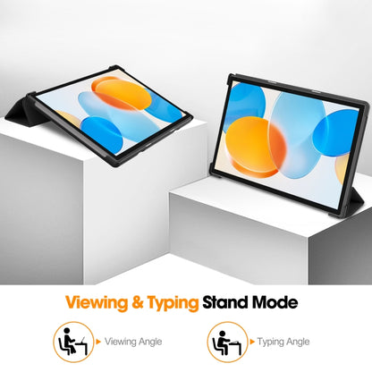 For Teclast M40 Pro 2023 Custer Pure Color 3-Fold Holder Leather Tablet Case(Black) by bashfashion