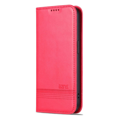 For iPhone 15 Pro Max AZNS Magnetic Calf Texture Flip Leather Phone Case(Red) by AZNS
