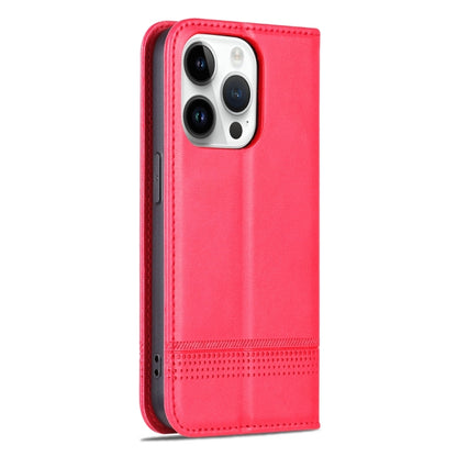 For iPhone 15 Pro Max AZNS Magnetic Calf Texture Flip Leather Phone Case(Red) by AZNS