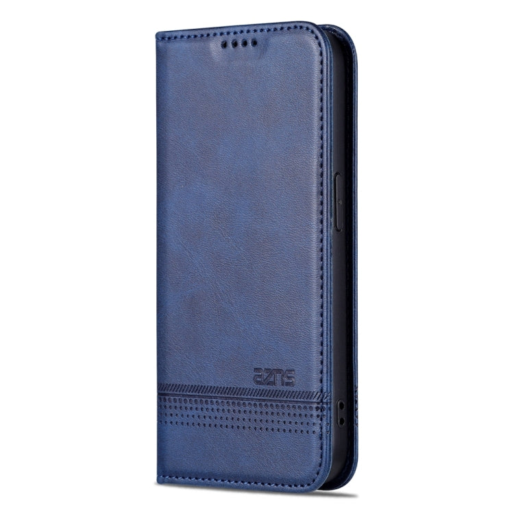For iPhone 15 Pro Max AZNS Magnetic Calf Texture Flip Leather Phone Case(Dark Blue) by AZNS