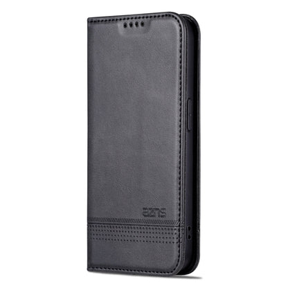For iPhone 15 Pro AZNS Magnetic Calf Texture Flip Leather Phone Case(Black) by AZNS
