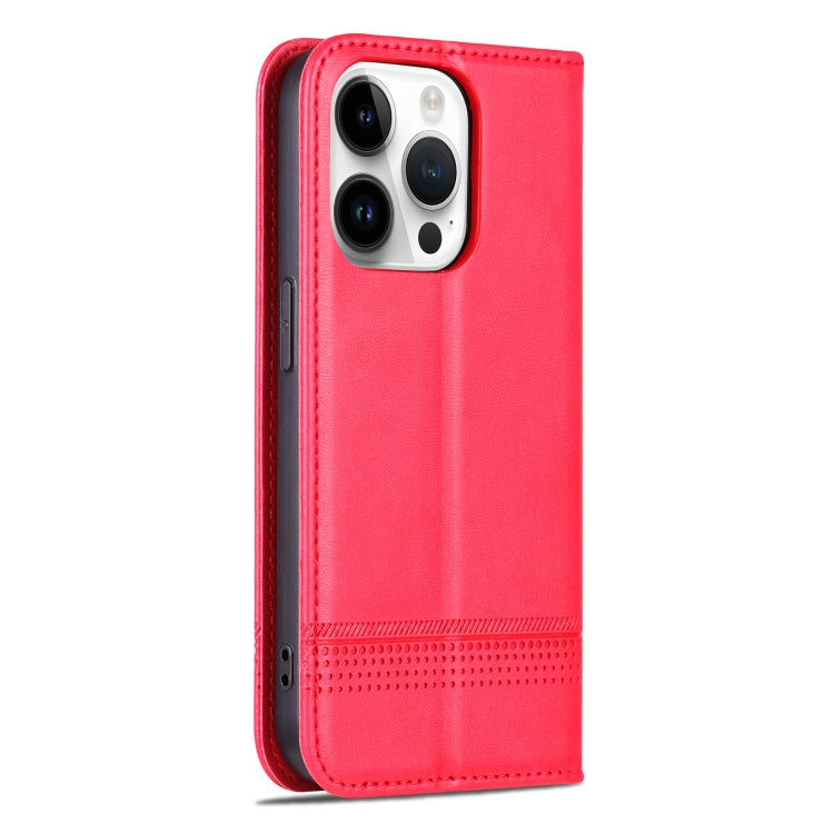 For iPhone 16 Pro AZNS Magnetic Calf Texture Flip Leather Phone Case(Red) by AZNS