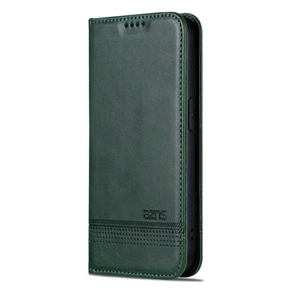 For iPhone 16 Pro AZNS Magnetic Calf Texture Flip Leather Phone Case(Dark Green) by AZNS
