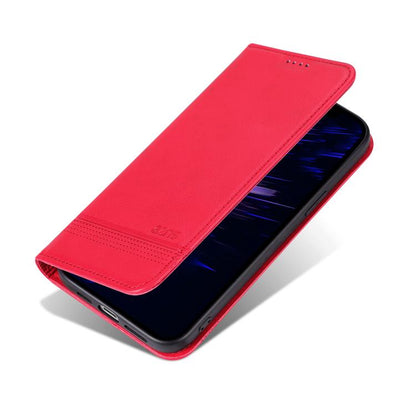 For iPhone 16e AZNS Magnetic Calf Texture Flip Leather Phone Case(Red) by AZNS