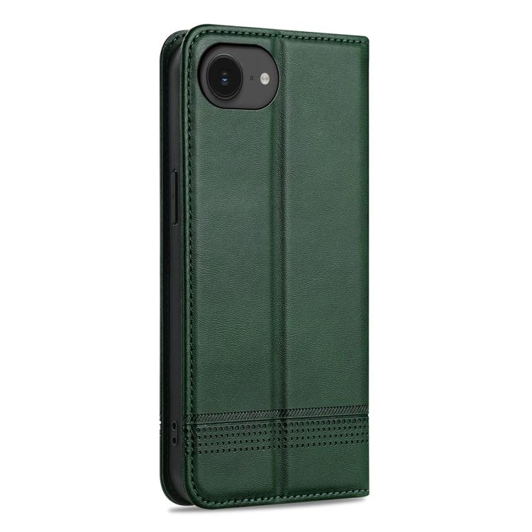 For iPhone 16e AZNS Magnetic Calf Texture Flip Leather Phone Case(Dark Green) by AZNS