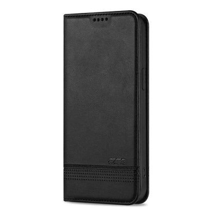 For iPhone 16e AZNS Magnetic Calf Texture Flip Leather Phone Case(Black) by AZNS