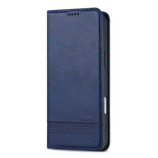 For iPhone 17 AZNS Magnetic Calf Texture Flip Leather Phone Case(Dark Blue) by AZNS