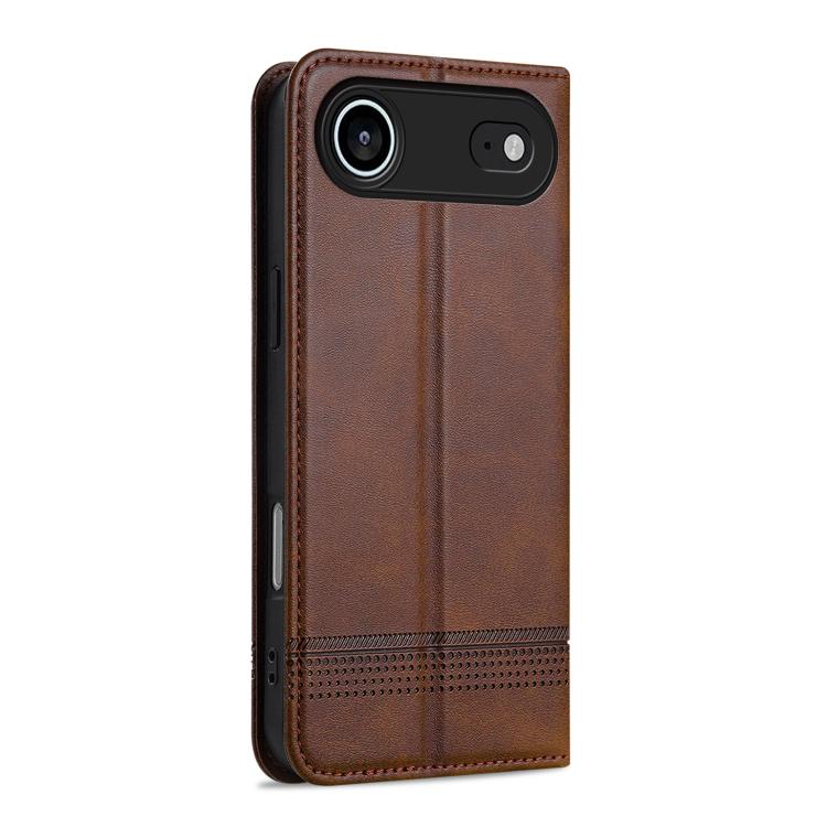 For iPhone Air AZNS Magnetic Calf Texture Flip Leather Phone Case(Dark Brown) by AZNS
