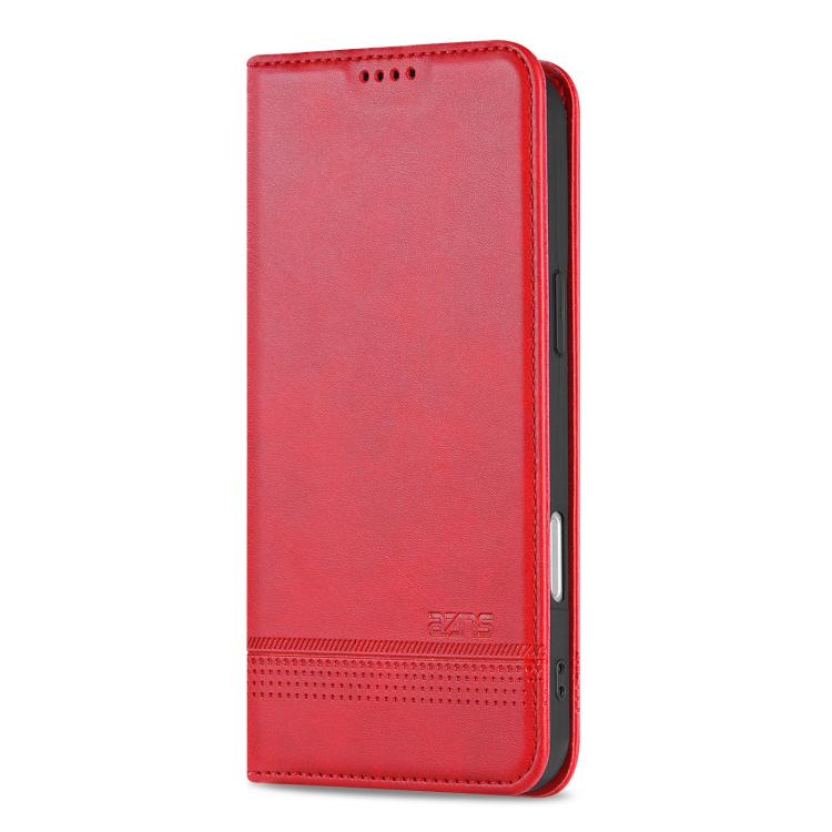 For iPhone Air AZNS Magnetic Calf Texture Flip Leather Phone Case(Red) by AZNS