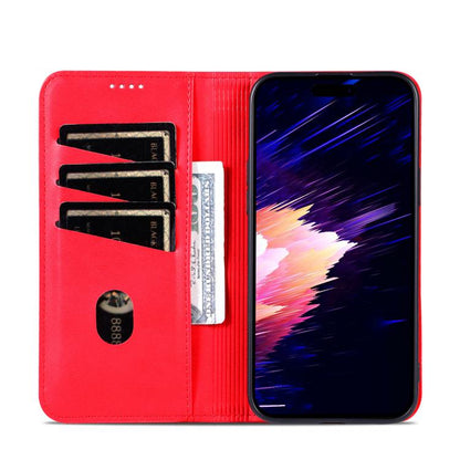 For iPhone Air AZNS Magnetic Calf Texture Flip Leather Phone Case(Red) by AZNS