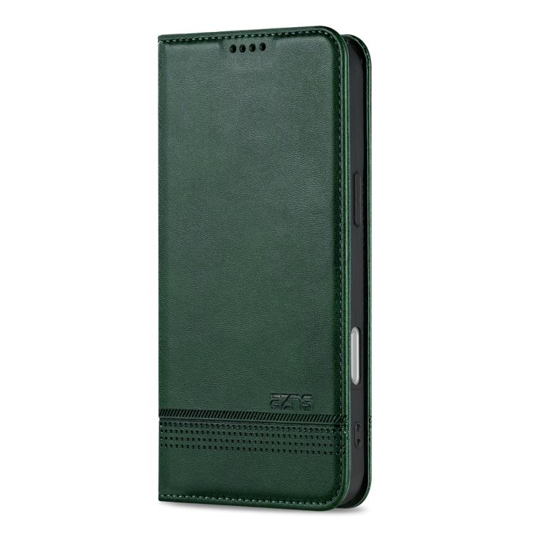 For iPhone Air AZNS Magnetic Calf Texture Flip Leather Phone Case(Dark Green) by AZNS