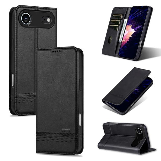 For iPhone Air AZNS Magnetic Calf Texture Flip Leather Phone Case(Black) by AZNS