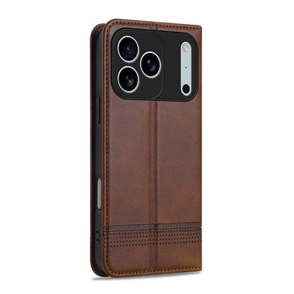 For iPhone 17 Pro Max AZNS Magnetic Calf Texture Flip Leather Phone Case(Dark Brown) by AZNS