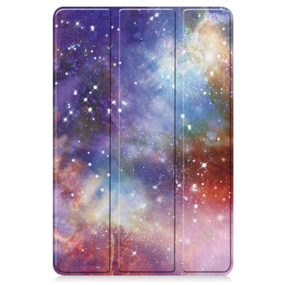For Xiaomi Redmi Pad SE Custer Painted 3-Fold Holder Smart Leather Tablet Case(Galaxy Nebula) by bashfashion