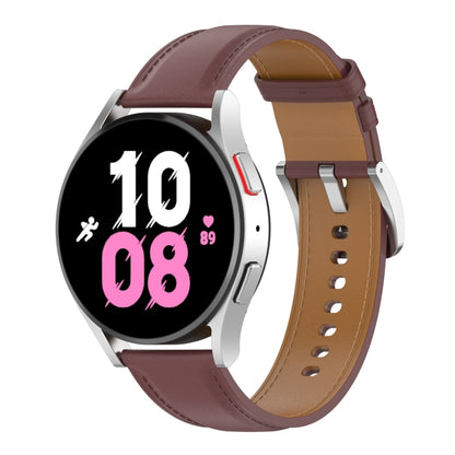 For Samsung Galaxy Watch 6 / 6 Classic Leather Replacement Watch Band(Dark Brown) by bashfashion