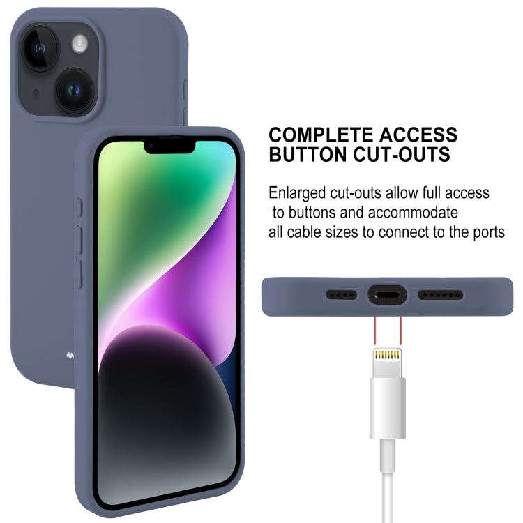 For iPhone 15 Plus GOOSPERY SILICONE Silky Soft TPU Phone Case(Blue) by GOOSPERY