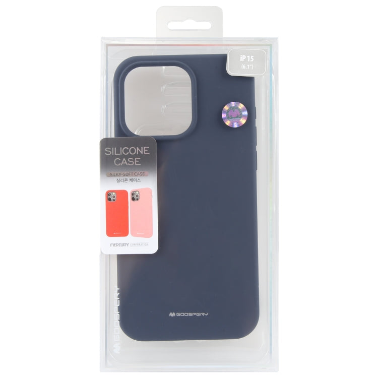 For iPhone 15 Plus GOOSPERY SILICONE Silky Soft TPU Phone Case(Blue) by GOOSPERY