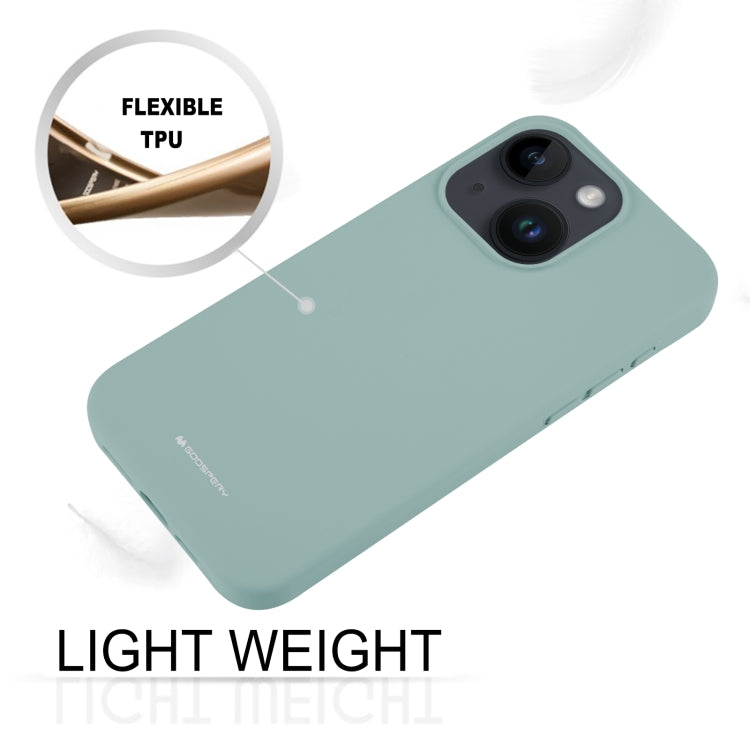 For iPhone 15 GOOSPERY SILICONE Silky Soft TPU Phone Case(Light Green) by GOOSPERY