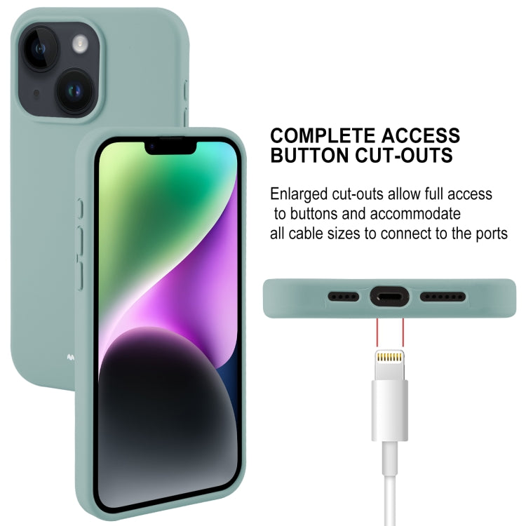 For iPhone 15 GOOSPERY SILICONE Silky Soft TPU Phone Case(Light Green) by GOOSPERY