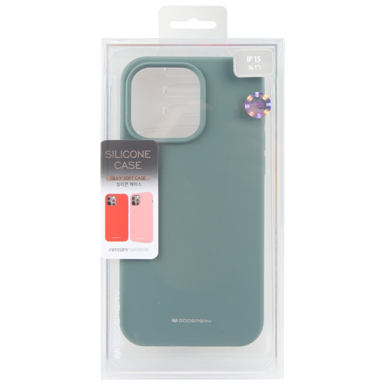 For iPhone 15 GOOSPERY SILICONE Silky Soft TPU Phone Case(Light Green) by GOOSPERY